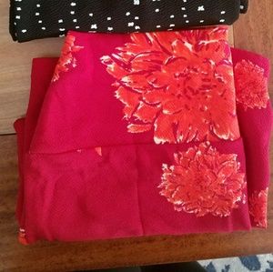 Cassie red skirt with floral pattern